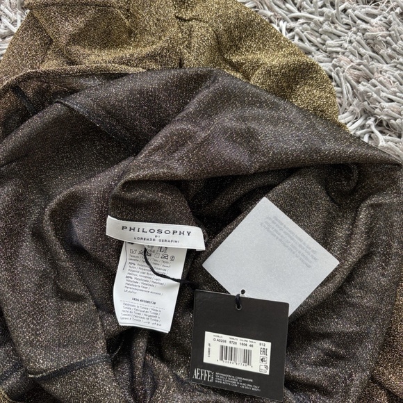 Philosophy Di Lorenzo Serafini Long Sleeve Gold Sz 10 US NWT❤️ - Picture 8 of 8